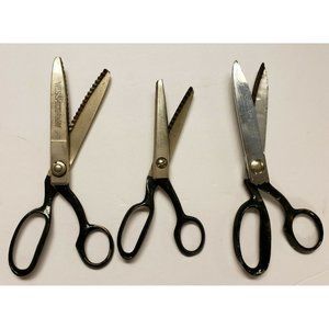 Pinking Shears Lot of 3, Wiss, Kleencut, Clauss  (SH5) Part & Repair Scissors